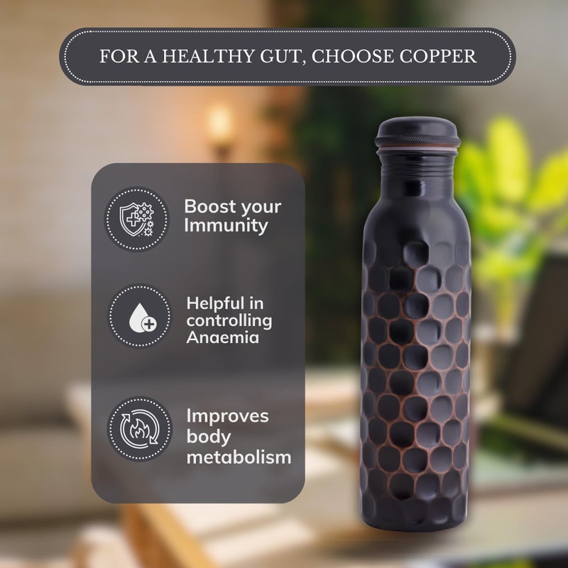 STAGLIFE Pure Copper Water Bottles for Drinking Water for Men Women - Ayurvedic Water Bottle Drinking Jug - Vessel Dispenser with Ayurveda Benefits for Sports Fitness Yoga - 33 Ounces - Image 3